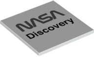 Part 10202pb029 - Tile 6 x 6 with Bottom Tubes with 'NASA' and 'Discovery' Pattern - De BrickPlaats