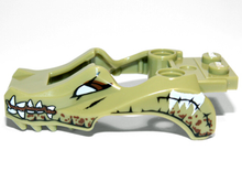 Part 11112pb02 - Flywheel Fairing Crocodile Shape with Reddish Brown and White Crocodile Pattern - De BrickPlaats