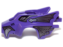 Part 11113pb05 - Flywheel Fairing Wolf Shape with Silver Scaled Armor, Chains and Fangs Pattern - De BrickPlaats