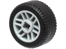 Part 11208c01 - Wheel 14mm D. x 9.9mm with Center Groove, Fake Bolts and 6 Double Spokes with Black Tire 21 X 9.9 (11208 / 11209) - De BrickPlaats