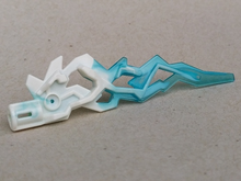 Part 11302pb02 - Hero Factory Weapon Accessory, Flame / Lightning Bolt with Axle Hole with Marbled Trans-Light Blue Pattern - De BrickPlaats
