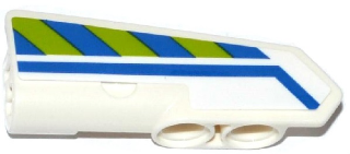 Part 11947pb015 - Technic, Panel Fairing #22 Very Small Smooth, Side A with Blue Line and Blue and Lime Danger Stripes Pattern (Sticker) - Set 42047 - De BrickPlaats