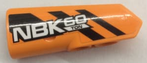 Part 11947pb050 - Technic, Panel Fairing #22 Very Small Smooth, Side A with 'NBK60 TON' and Black Stripes Pattern (Sticker) - Set 42062 - De BrickPlaats