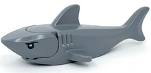 Part 14518c04pb01 - Shark with Rounded Nose and Debossed Gills with Black Eyes and White Partial Circle Pupils Pattern - De BrickPlaats