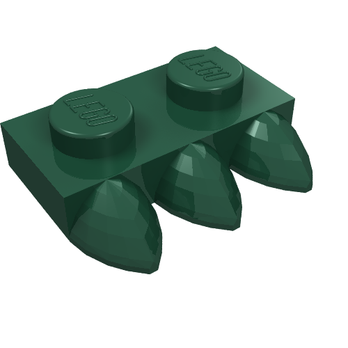 Part 15208 - Plate, Modified 1 x 2 with 3 Teeth - De BrickPlaats