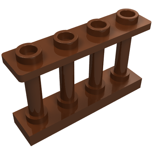 Part 15332 - Fence 1 x 4 x 2 Spindled with 4 Studs - De BrickPlaats
