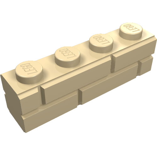 Part 15533 - Brick, Modified 1 x 4 with Masonry Profile - De BrickPlaats