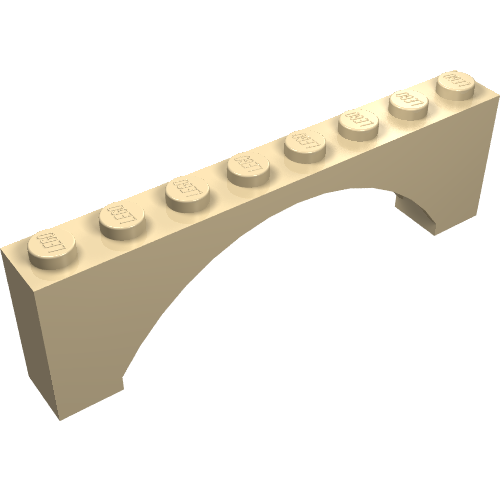 Part 16577 - Arch 1 x 8 x 2 Raised - De BrickPlaats