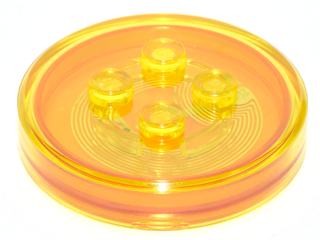 Part 18602c02 - Dimensions Toy Tag 4 x 4 x 2/3 with 4 Studs and Trans-Orange Bottom (Generic for Gadgets) - De BrickPlaats