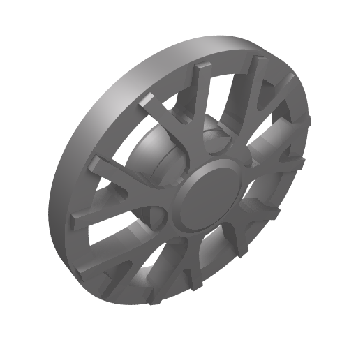 Part 18979a - Wheel Cover 10 Spoke T Shape - for Wheel 18976 - De BrickPlaats