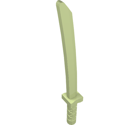 Part 21459 - Minifigure, Weapon Sword, Shamshir/Katana (Square Guard) with Capped Pommel and Holes in Crossguard and Blade - De BrickPlaats