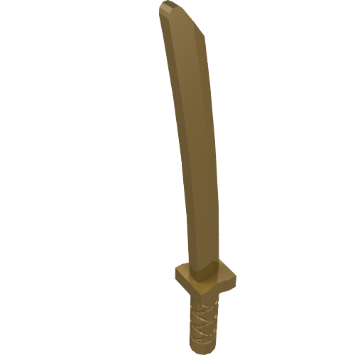 Part 21459 - Minifigure, Weapon Sword, Shamshir/Katana (Square Guard) with Capped Pommel and Holes in Crossguard and Blade - De BrickPlaats