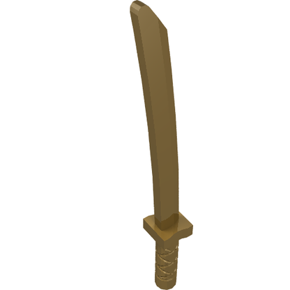 Part 21459 - Minifigure, Weapon Sword, Shamshir/Katana (Square Guard) with Capped Pommel and Holes in Crossguard and Blade - De BrickPlaats