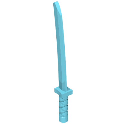 Part 21459 - Minifigure, Weapon Sword, Shamshir/Katana (Square Guard) with Capped Pommel and Holes in Crossguard and Blade - De BrickPlaats