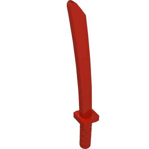 Part 21459 - Minifigure, Weapon Sword, Shamshir/Katana (Square Guard) with Capped Pommel and Holes in Crossguard and Blade - De BrickPlaats