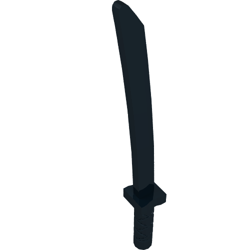 Part 21459 - Minifigure, Weapon Sword, Shamshir/Katana (Square Guard) with Capped Pommel and Holes in Crossguard and Blade - De BrickPlaats