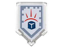 Part 22385pb022 - Tile, Modified 2 x 3 Pentagonal with Nexo Power Shield Pattern - Force Field - De BrickPlaats