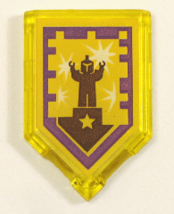 Part 22385pb104 - Tile, Modified 2 x 3 Pentagonal with Nexo Power Shield Pattern - Standing Ovation - De BrickPlaats