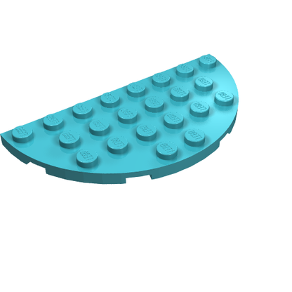 Part 22888 - Plate, Round Half 4 x 8 - De BrickPlaats