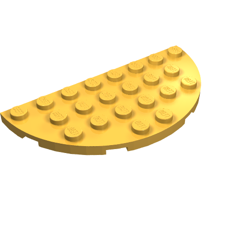 Part 22888 - Plate, Round Half 4 x 8 - De BrickPlaats