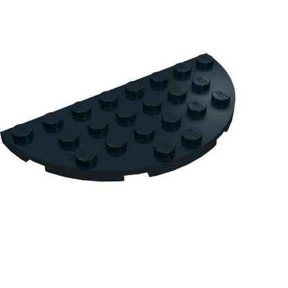 Part 22888 - Plate, Round Half 4 x 8 - De BrickPlaats