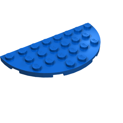 Part 22888 - Plate, Round Half 4 x 8 - De BrickPlaats