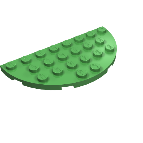 Part 22888 - Plate, Round Half 4 x 8 - De BrickPlaats