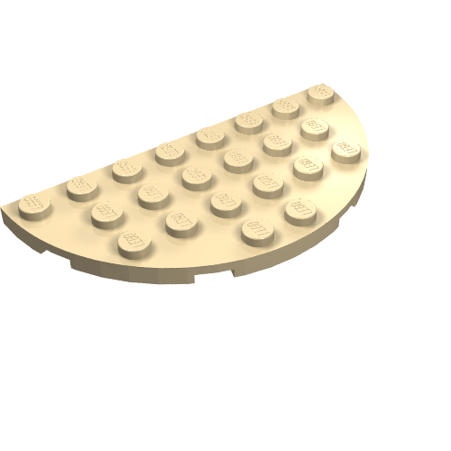 Part 22888 - Plate, Round Half 4 x 8 - De BrickPlaats