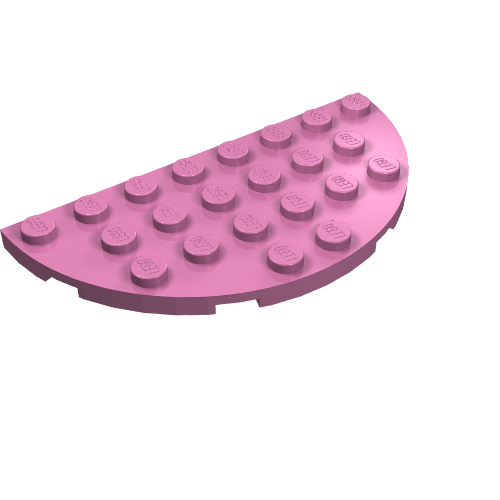 Part 22888 - Plate, Round Half 4 x 8 - De BrickPlaats