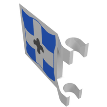 Part 2335p04 - Flag 2 x 2 Square with Imperial Soldier Black Symbol over White Cross on Blue Background Pattern on Both Sides - De BrickPlaats