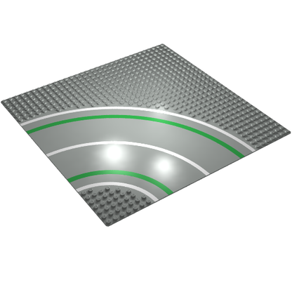 Part 2359p01 - Baseplate, Road 32 x 32 7-Stud Curve with Road Pattern - De BrickPlaats
