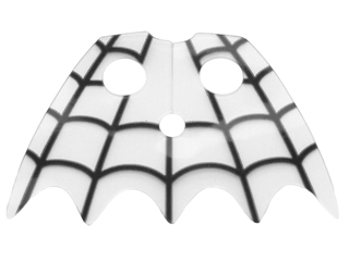 Part 23715b - Minifigure Collar Plastic, Scalloped 5 Points with Black Spider Web Pattern - De BrickPlaats