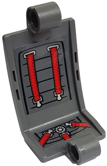 Part 24116pb013 - Technic, Panel Curved 3 x 5 x 3 with Dark Bluish Gray Cushions and Red Seat Belt on Inside Pattern (Stickers) - Set 42057 - De BrickPlaats
