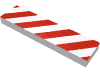 Part 2431p02 - Tile 1 x 4 with Red and White Danger Stripes (Red Corners) Pattern - De BrickPlaats