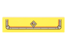 Part 2431pb0788 - Tile 1 x 4 with Light Bluish Gray Reinforced Container Edges and Diamond Radioactive Symbol Pattern (Sticker) - Set 10300 - De BrickPlaats