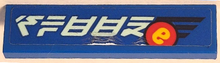 Part 2431pb0833R - Tile 1 x 4 with White Ninjago Logogram 'Speed', Black Lines and Yellow Lowercase Letter e in Red Circle Pattern Model Right Side (Sticker) - Set 71709 - De BrickPlaats