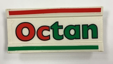 Part 2440pb005s - Vehicle, Spoiler / Plow Blade 6 x 3 with Hinge with Red and Green Stripes and 'Octan' Pattern (Stickers) - Set 6648-1 - De BrickPlaats