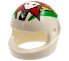 Part 2446pb31 - Minifigure, Headgear Helmet Motorcycle (Standard) with World Racers Team Extreme Logo Pattern - De BrickPlaats