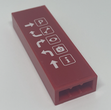 Part 2454pb204 - Brick 1 x 2 x 5 with Parking Information Arrow Sign Pattern (Sticker) - Set 60204 - De BrickPlaats