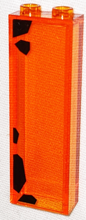 Part 2454pb280 - Brick 1 x 2 x 5 with Black Rocks Pattern (Sticker) - Set 70631 - De BrickPlaats
