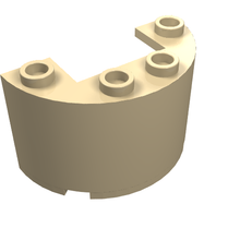 Part 24593 - Cylinder Half 2 x 4 x 2 with 1 x 2 Cutout - De BrickPlaats