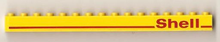 Part 2465pb06 - Brick 1 x 16 with Red Line and 'Shell' Right Pattern (Sticker) - Set 1256 - De BrickPlaats