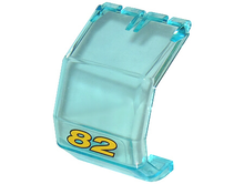 Part 2483pb02 - Windscreen 4 x 4 x 4 1/3 Helicopter with Yellow Number 82 Pattern (Sticker) - Set 8210 - De BrickPlaats