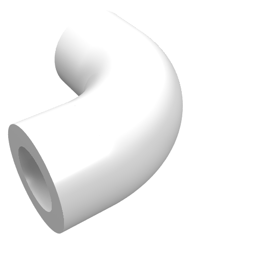 Part 25214 - Brick, Round 1 x 1 d. 90 degrees Elbow Macaroni - No Stud - Type 2 - Axle Hole - De BrickPlaats