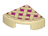 Part 25269pb001 - Tile, Round 1 x 1 Quarter with Lattice Pie Pattern - De BrickPlaats