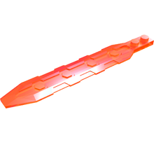 Part 27934 - Plate, Modified 1 x 13 Sword with Angled Side Extensions, Textured Panel Inset with Hexagons - De BrickPlaats