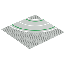Part 2359p01 - Baseplate, Road 32 x 32 7-Stud Curve with Road Pattern