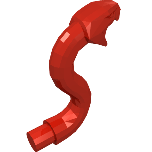 Part 28588 - Snake Head with Open Mouth, Fangs and Curved Neck with Bar - De BrickPlaats