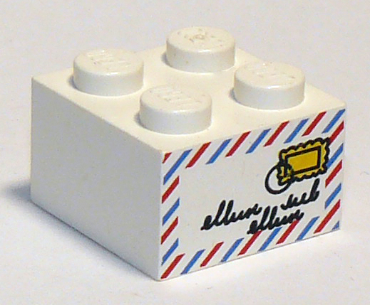 Part 3003px7 - Brick 2 x 2 with Mail Envelope Pattern - De BrickPlaats