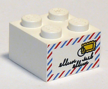 Part 3003px7 - Brick 2 x 2 with Mail Envelope Pattern - De BrickPlaats